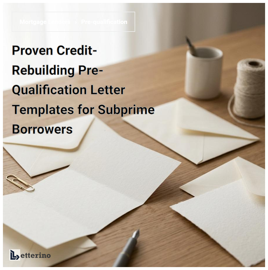 Proven Credit-Rebuilding Pre-Qualification Letter Templates for Subprime Borrowers