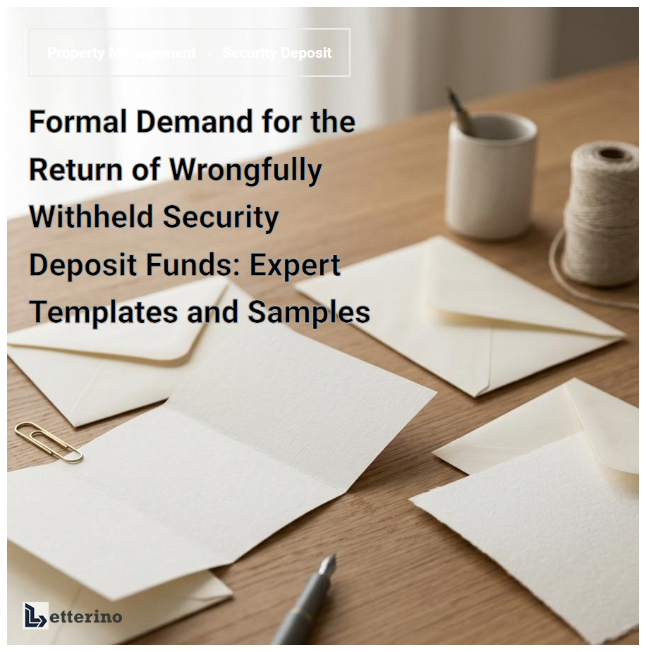 Formal Demand for the Return of Wrongfully Withheld Security Deposit Funds: Expert Templates and Samples