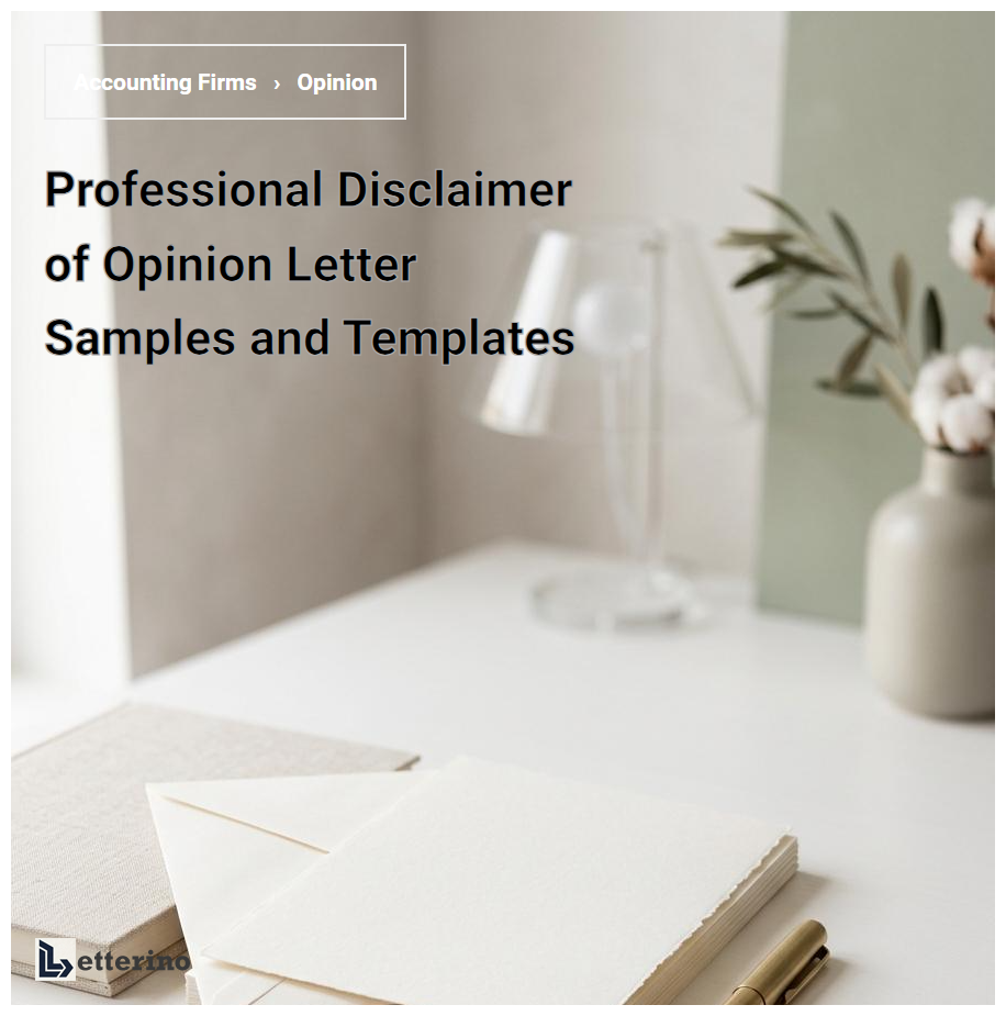 Professional Disclaimer of Opinion Letter Samples and Templates