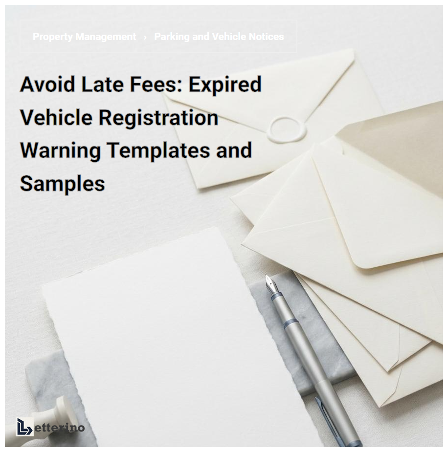 Avoid Late Fees: Expired Vehicle Registration Warning Templates and Samples