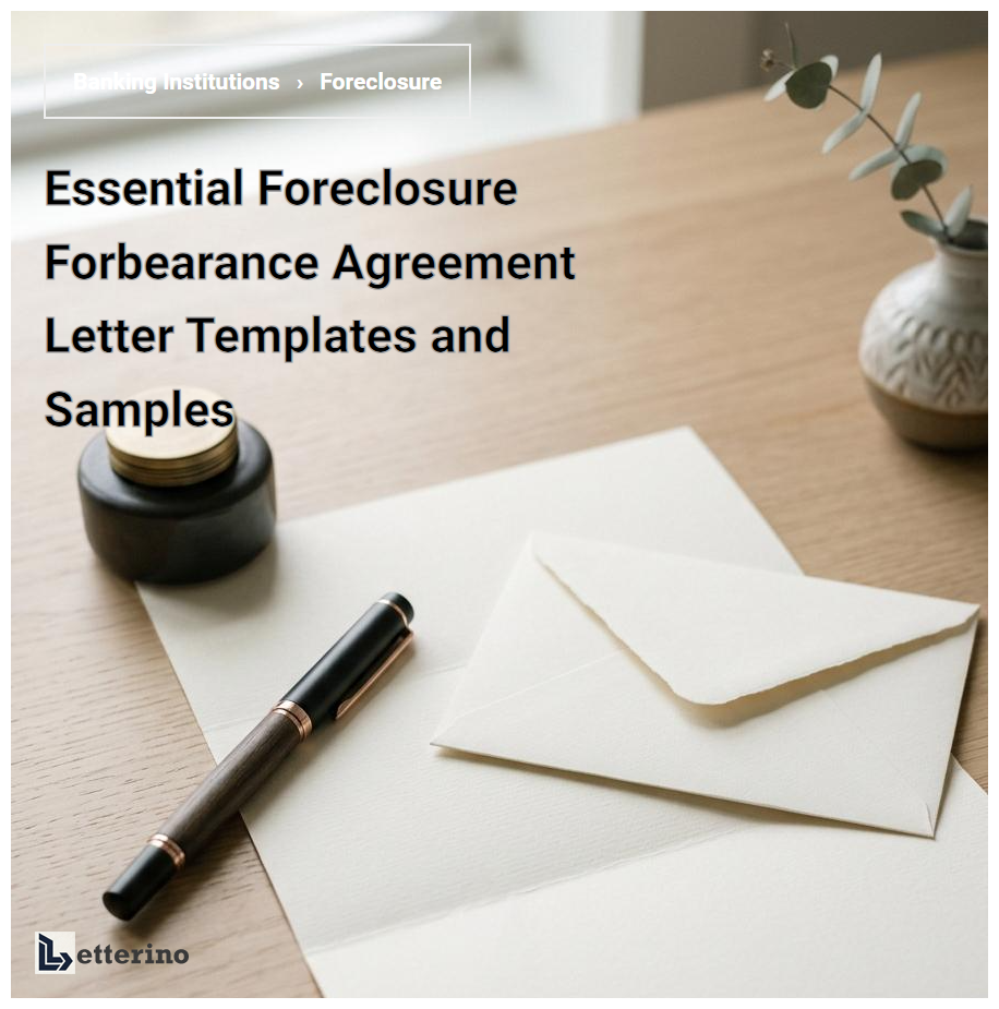 Essential Foreclosure Forbearance Agreement Letter Templates and Samples