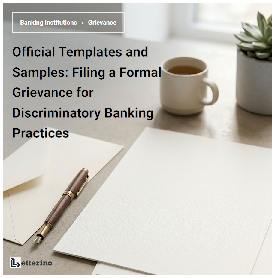 Official Templates and Samples: Filing a Formal Grievance for Discriminatory Banking Practices