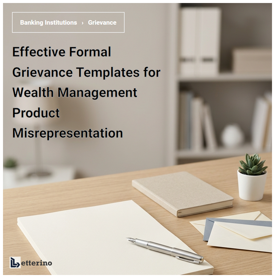 Effective Formal Grievance Templates for Wealth Management Product Misrepresentation