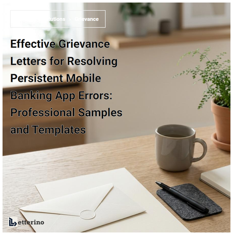 Effective Grievance Letters for Resolving Persistent Mobile Banking App Errors: Professional Samples and Templates