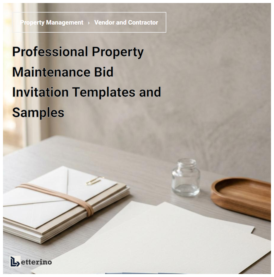 Professional Property Maintenance Bid Invitation Templates and Samples