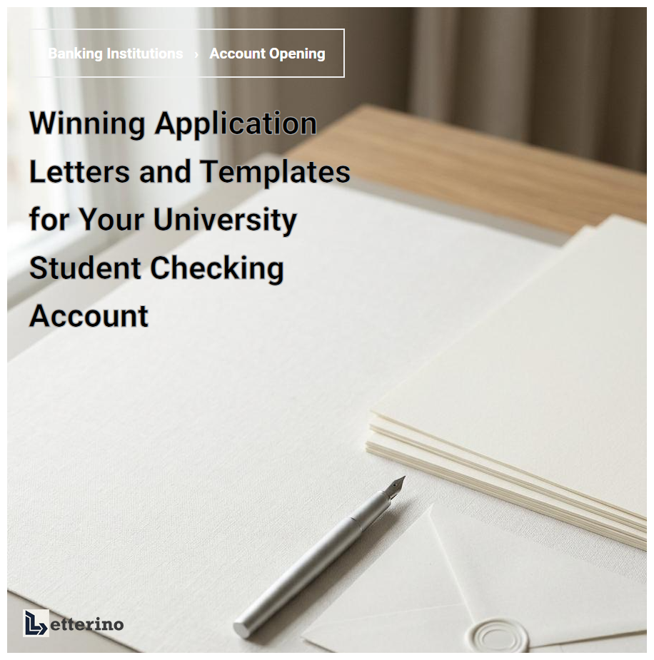 Winning Application Letters and Templates for Your University Student Checking Account