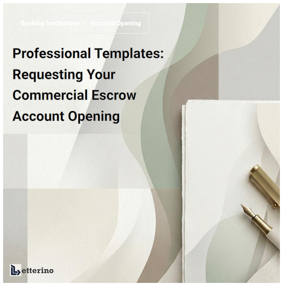 Professional Templates: Requesting Your Commercial Escrow Account Opening