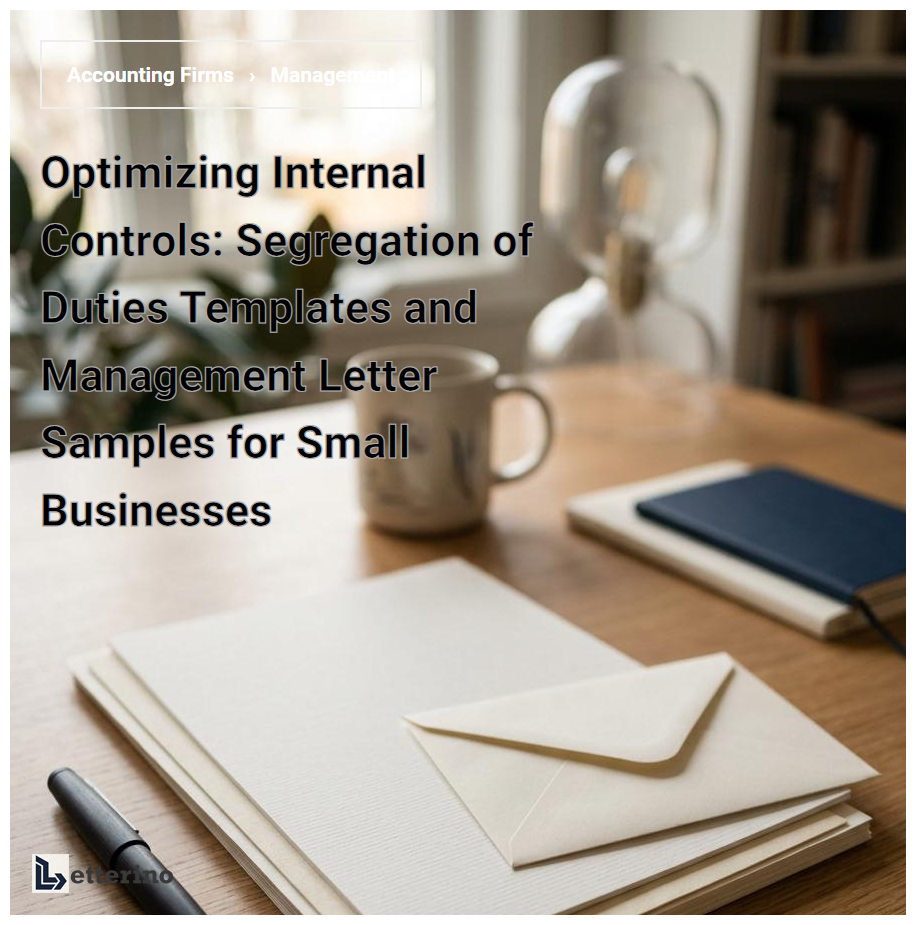 Optimizing Internal Controls: Segregation of Duties Templates and Management Letter Samples for Small Businesses
