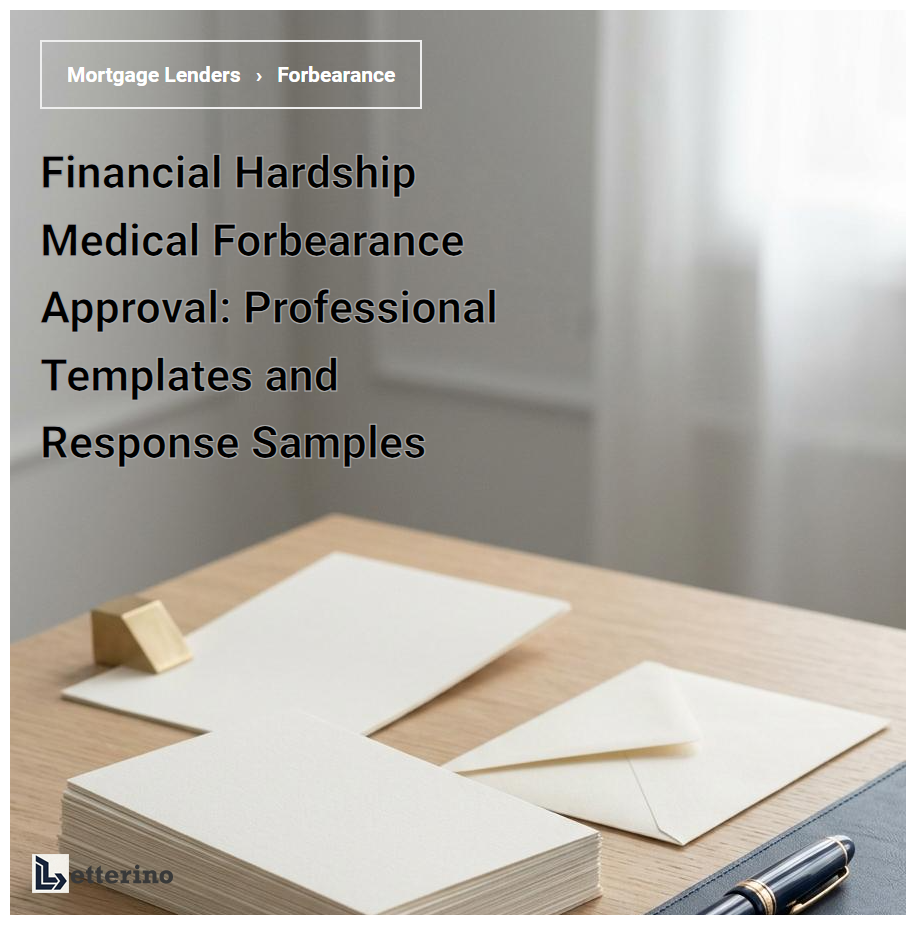 Financial Hardship Medical Forbearance Approval: Professional Templates and Response Samples