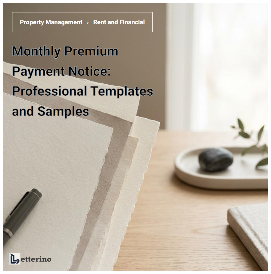 Monthly Premium Payment Notice: Professional Templates and Samples