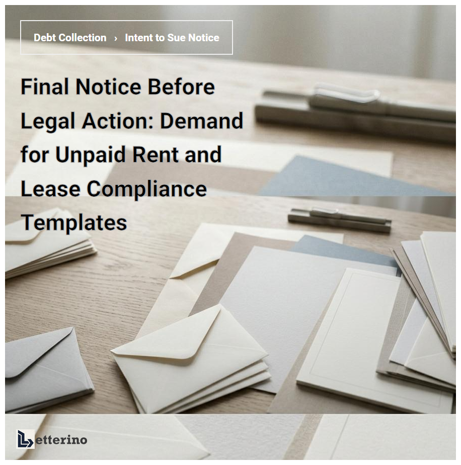 Final Notice Before Legal Action: Demand for Unpaid Rent and Lease Compliance Templates
