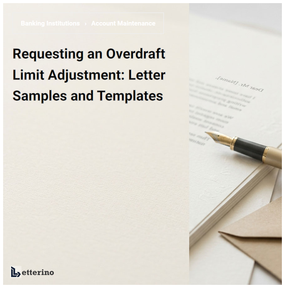 Requesting an Overdraft Limit Adjustment: Letter Samples and Templates