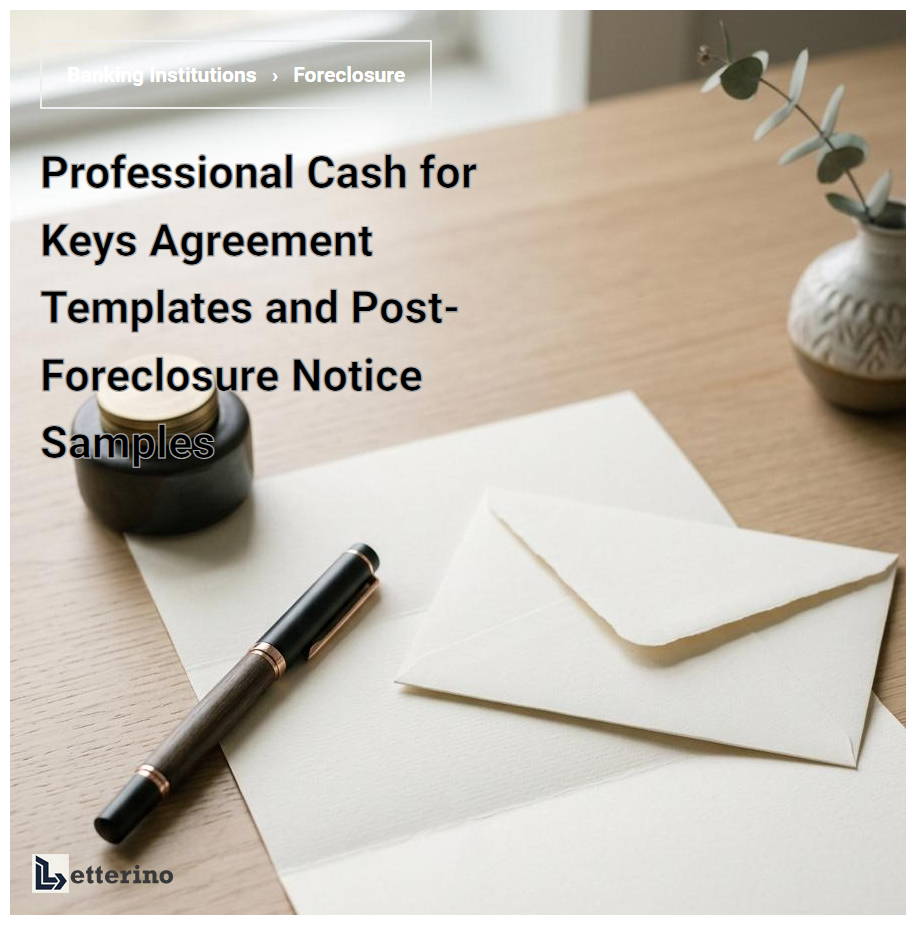 Professional Cash for Keys Agreement Templates and Post-Foreclosure Notice Samples