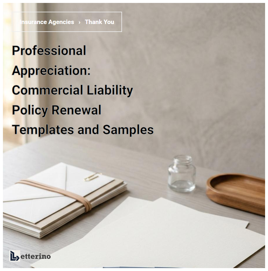 Professional Appreciation: Commercial Liability Policy Renewal Templates and Samples