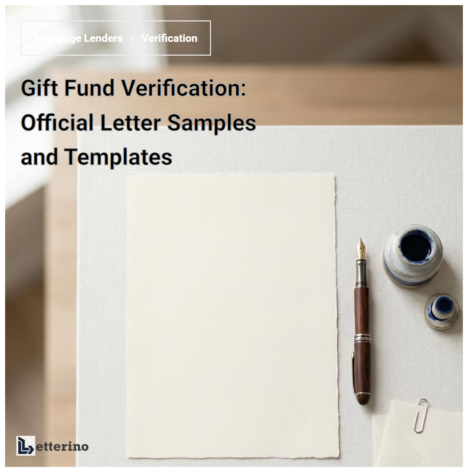 Gift Fund Verification: Official Letter Samples and Templates