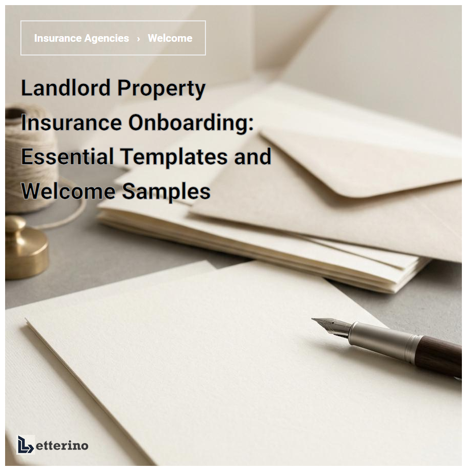 Landlord Property Insurance Onboarding: Essential Templates and Welcome Samples