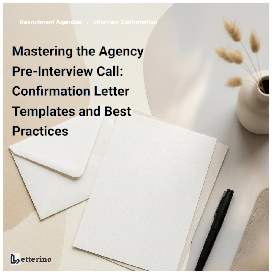 Mastering the Agency Pre-Interview Call: Confirmation Letter Templates and Best Practices