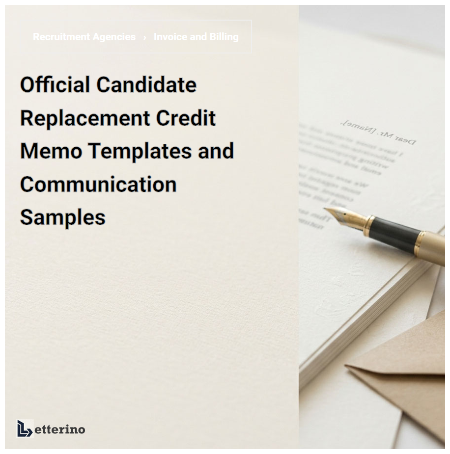Official Candidate Replacement Credit Memo Templates and Communication Samples