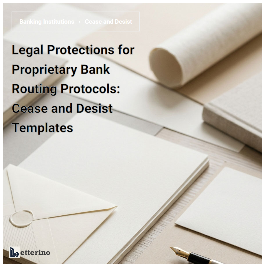 Legal Protections for Proprietary Bank Routing Protocols: Cease and Desist Templates