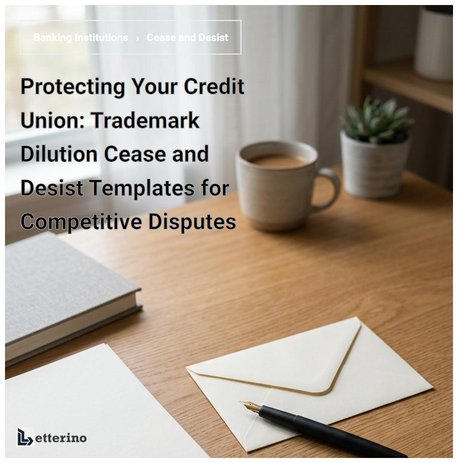 Protecting Your Credit Union: Trademark Dilution Cease and Desist Templates for Competitive Disputes