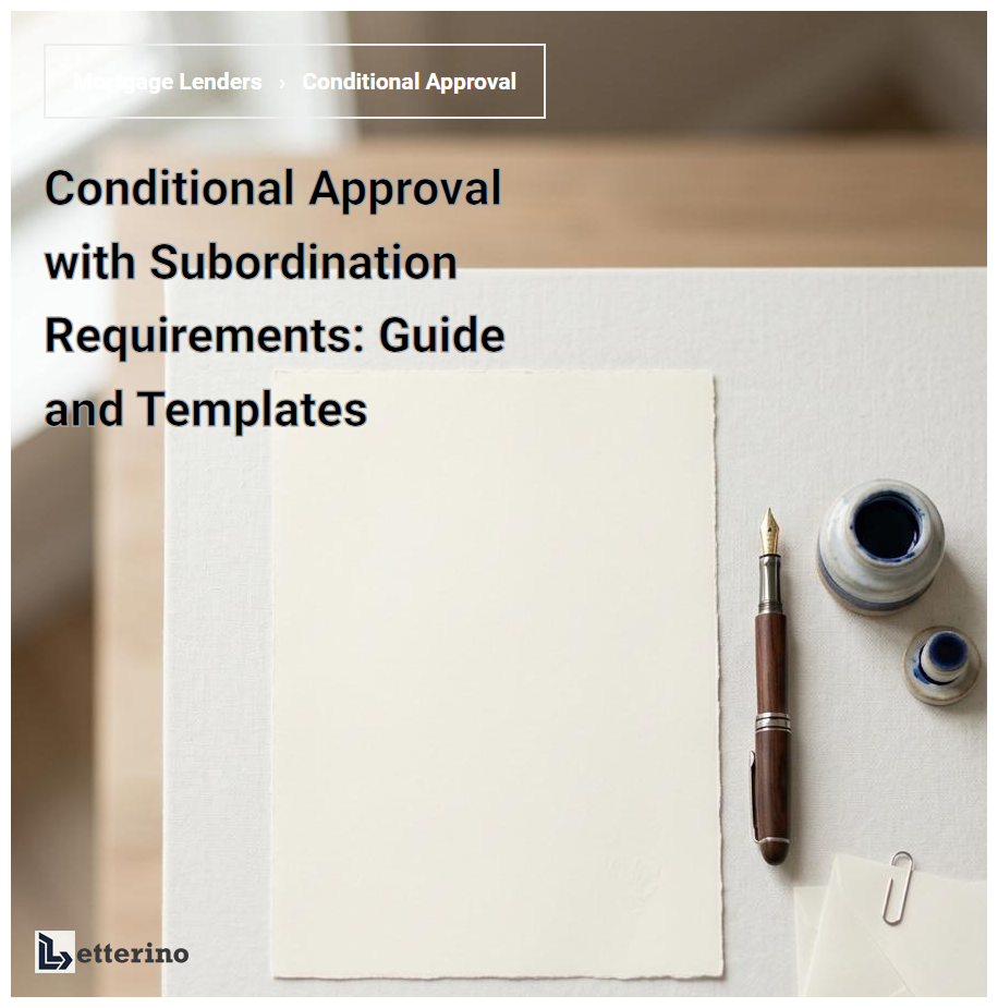 Conditional Approval with Subordination Requirements: Guide and Templates