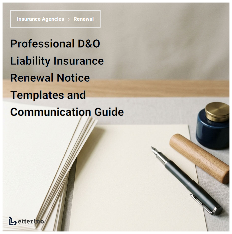 Professional D&O Liability Insurance Renewal Notice Templates and Communication Guide