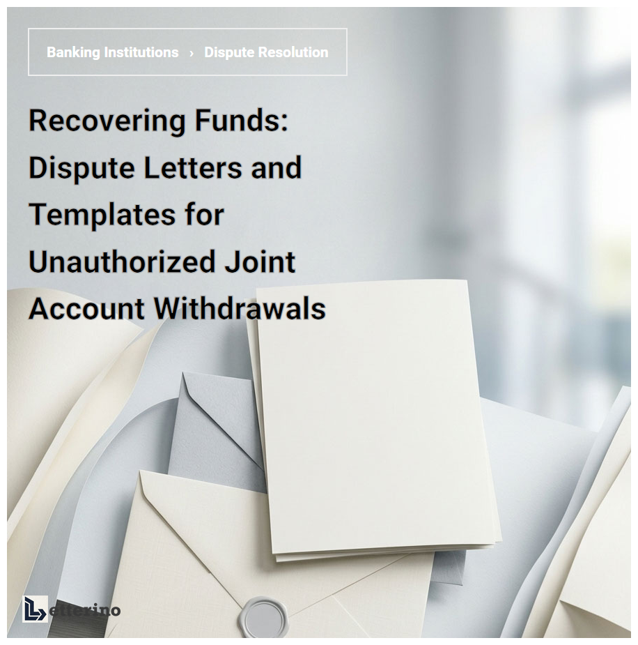 Recovering Funds: Dispute Letters and Templates for Unauthorized Joint Account Withdrawals