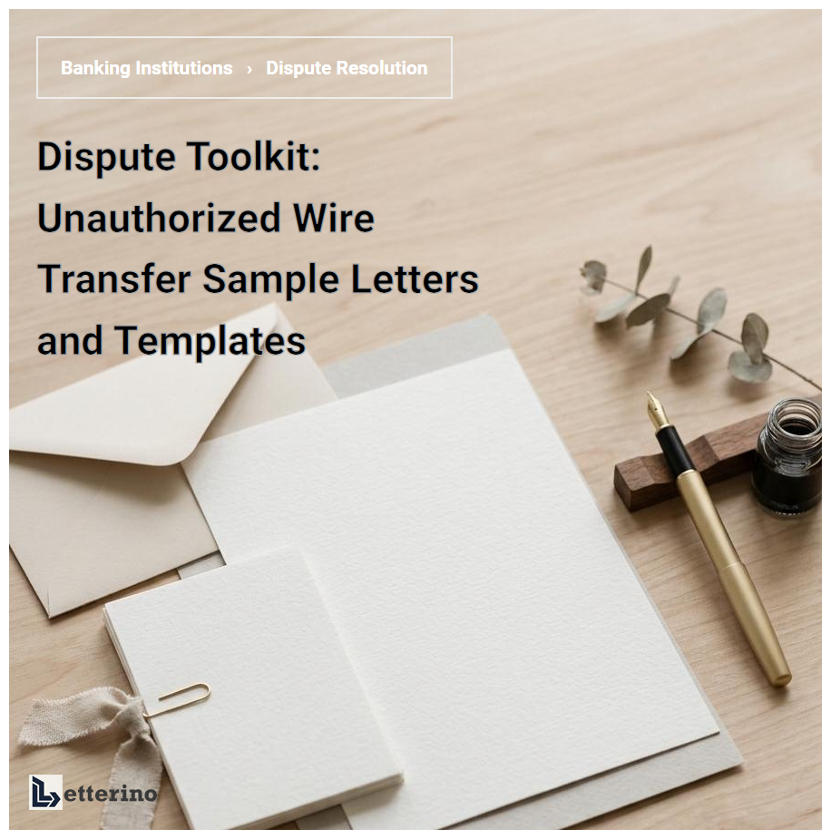 Dispute Toolkit: Unauthorized Wire Transfer Sample Letters and Templates