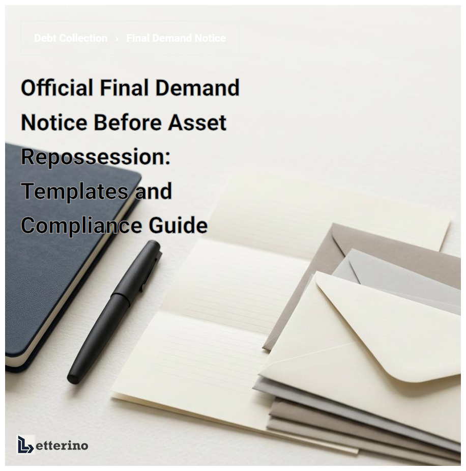 Official Final Demand Notice Before Asset Repossession: Templates and Compliance Guide