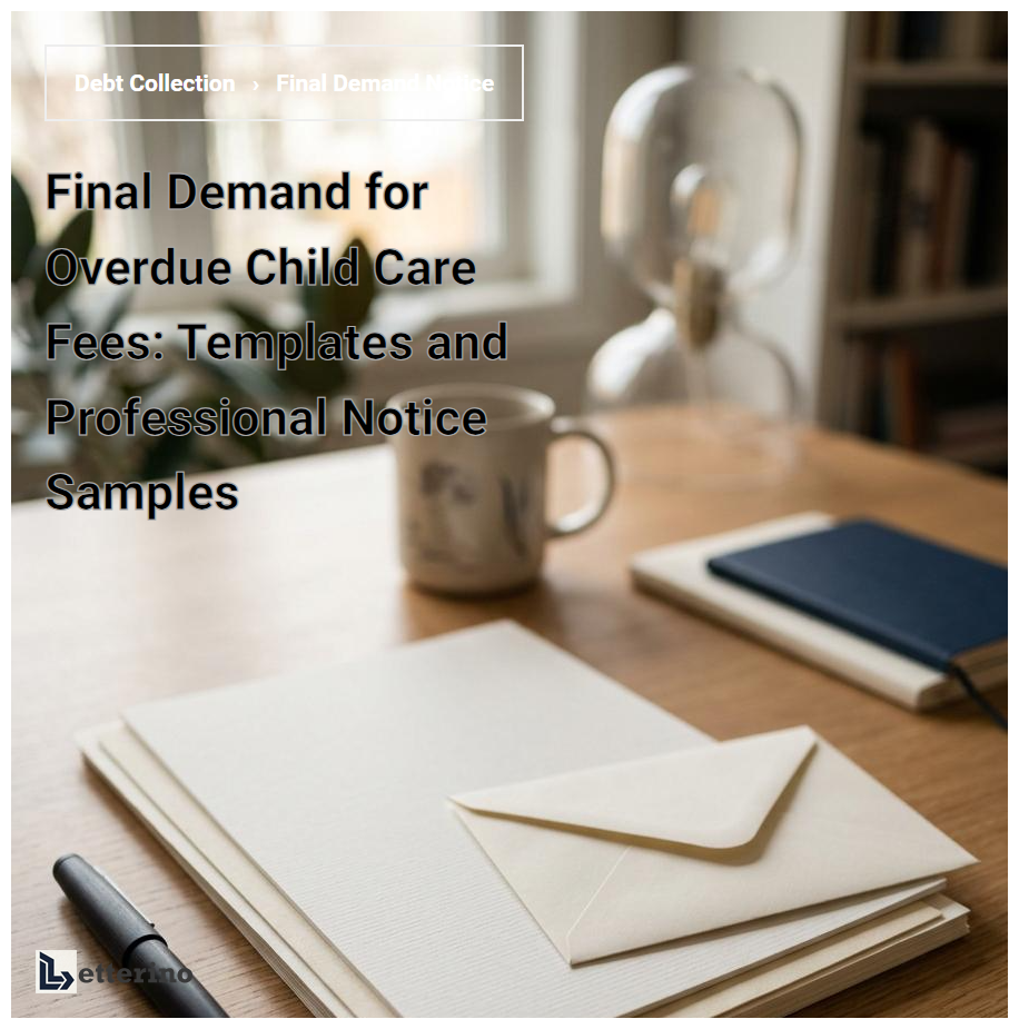 Final Demand for Overdue Child Care Fees: Templates and Professional Notice Samples
