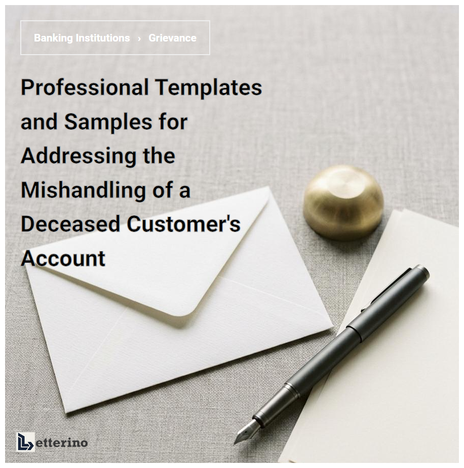 Professional Templates and Samples for Addressing the Mishandling of a Deceased Customer's Account