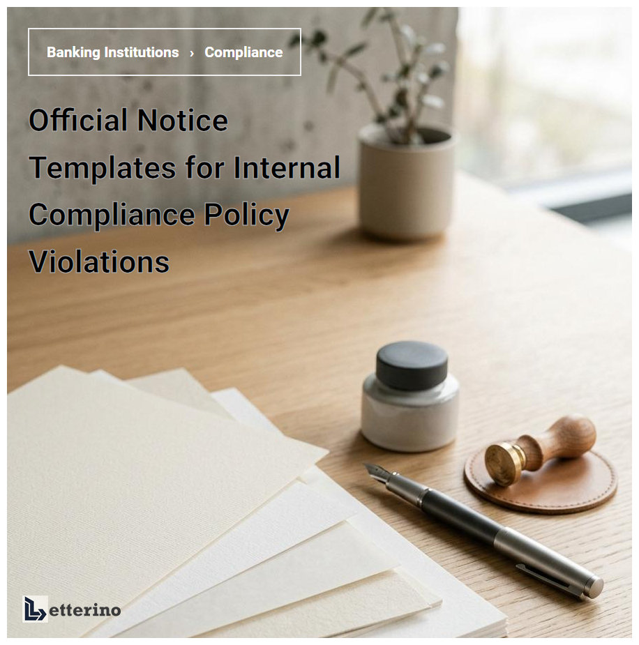 Official Notice Templates for Internal Compliance Policy Violations