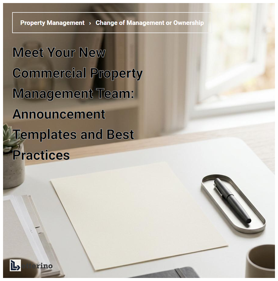 Meet Your New Commercial Property Management Team: Announcement Templates and Best Practices