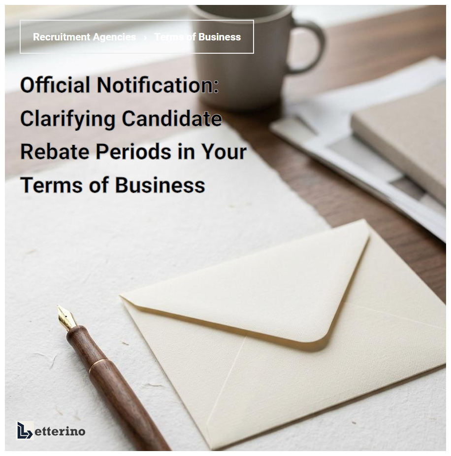 Official Notification: Clarifying Candidate Rebate Periods in Your Terms of Business