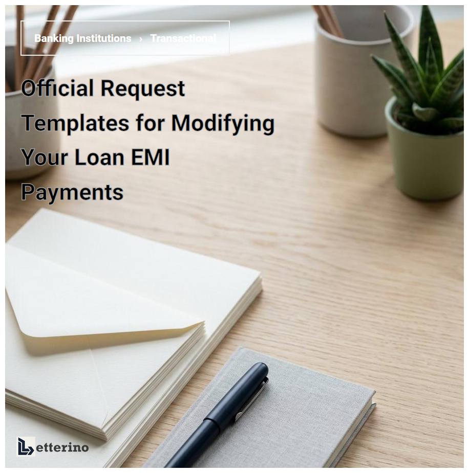Official Request Templates for Modifying Your Loan EMI Payments