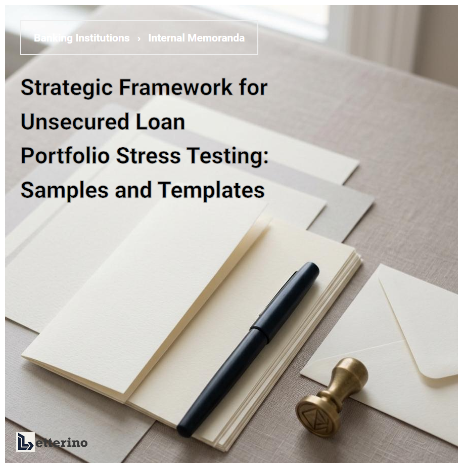 Strategic Framework for Unsecured Loan Portfolio Stress Testing: Samples and Templates
