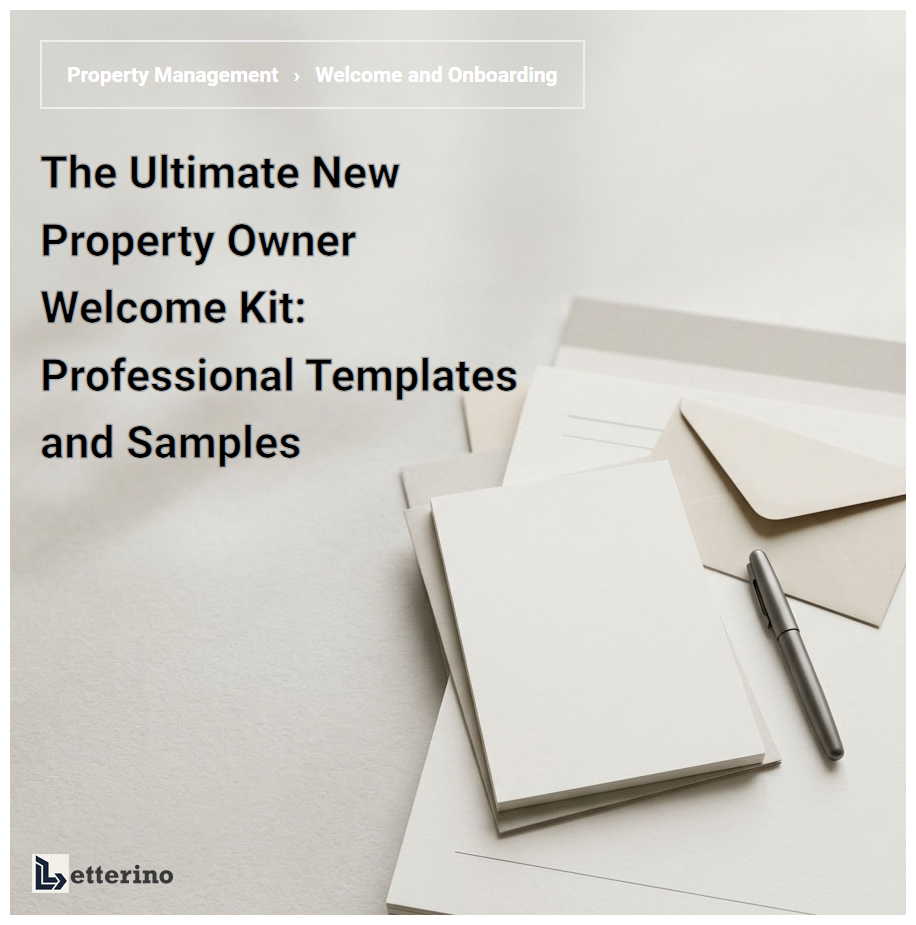 The Ultimate New Property Owner Welcome Kit: Professional Templates and Samples