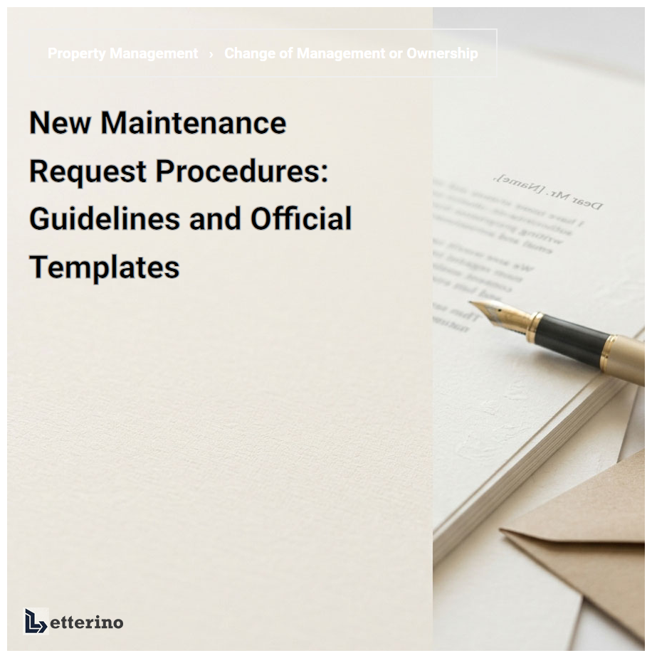 New Maintenance Request Procedures: Guidelines and Official Templates