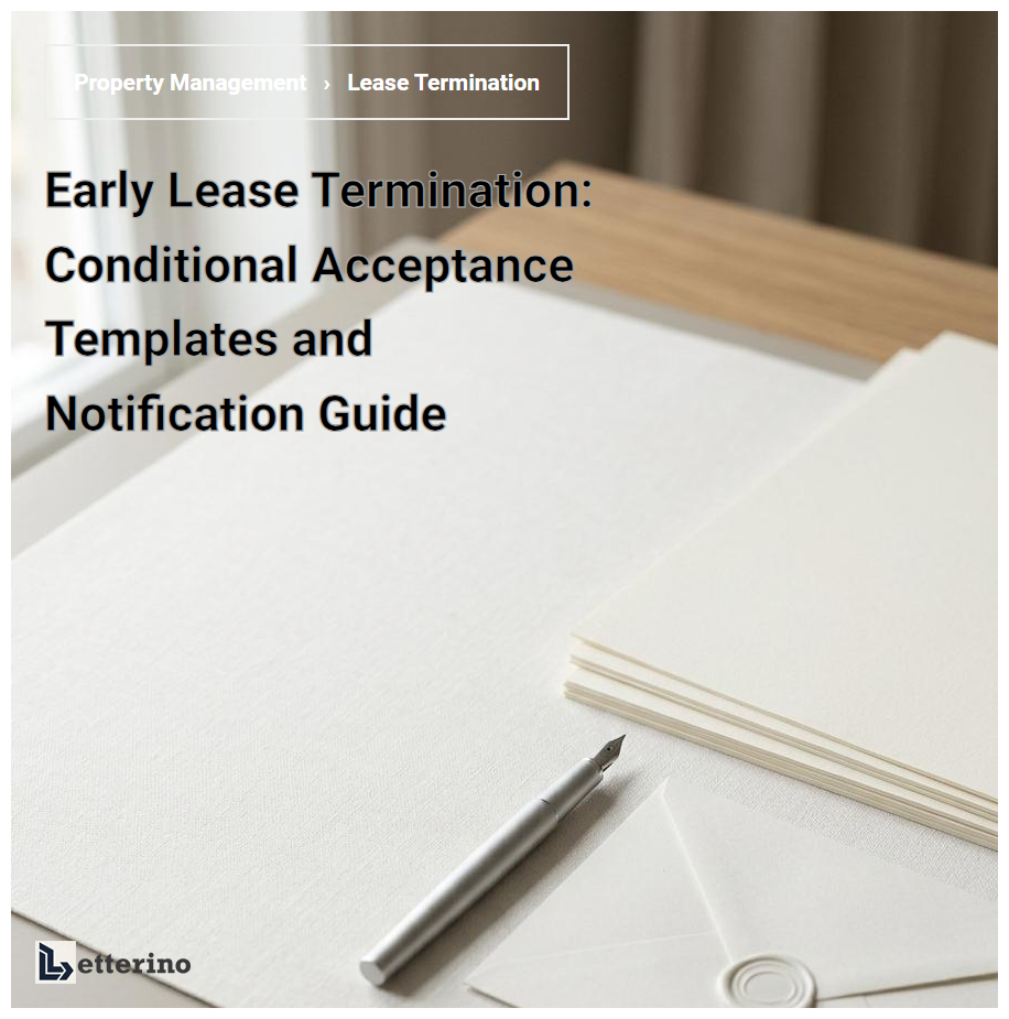 Early Lease Termination: Conditional Acceptance Templates and Notification Guide