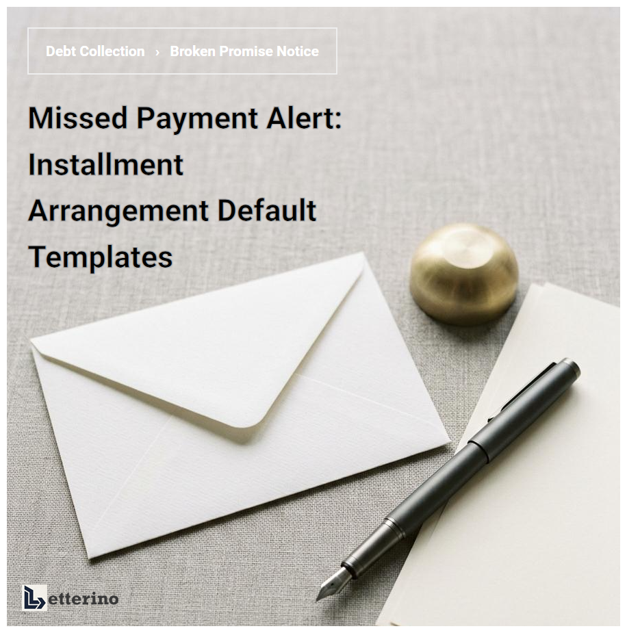 Missed Payment Alert: Installment Arrangement Default Templates