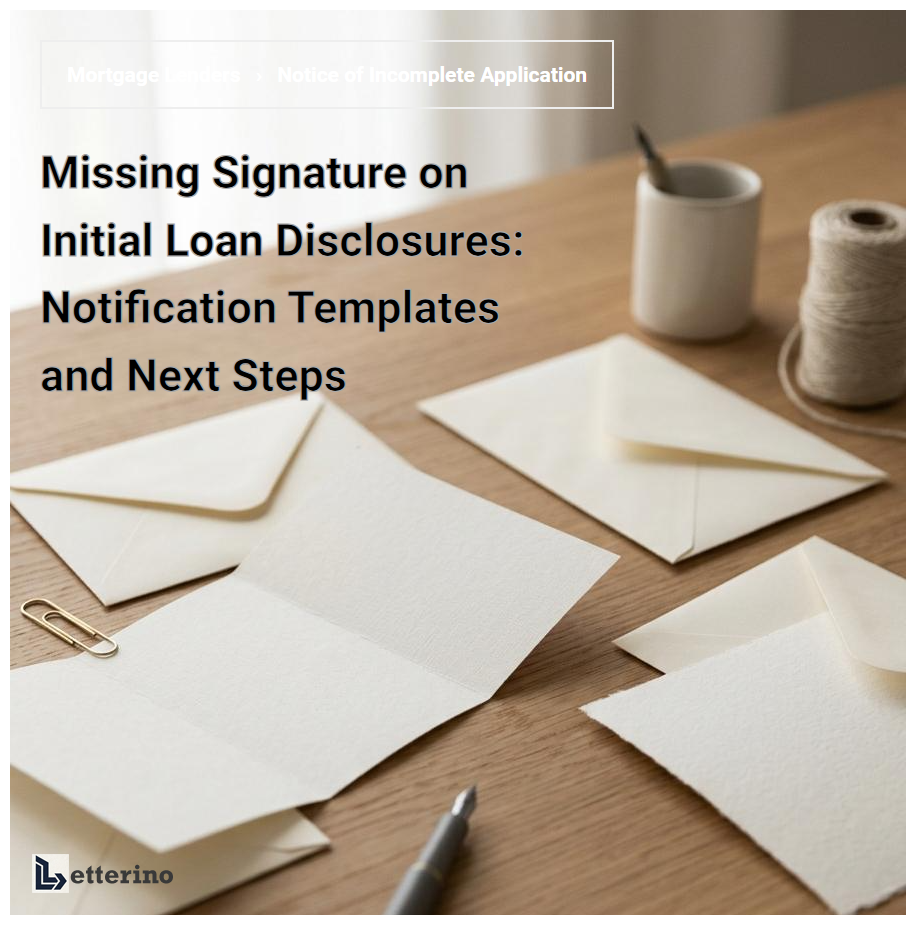 Missing Signature on Initial Loan Disclosures: Notification Templates and Next Steps