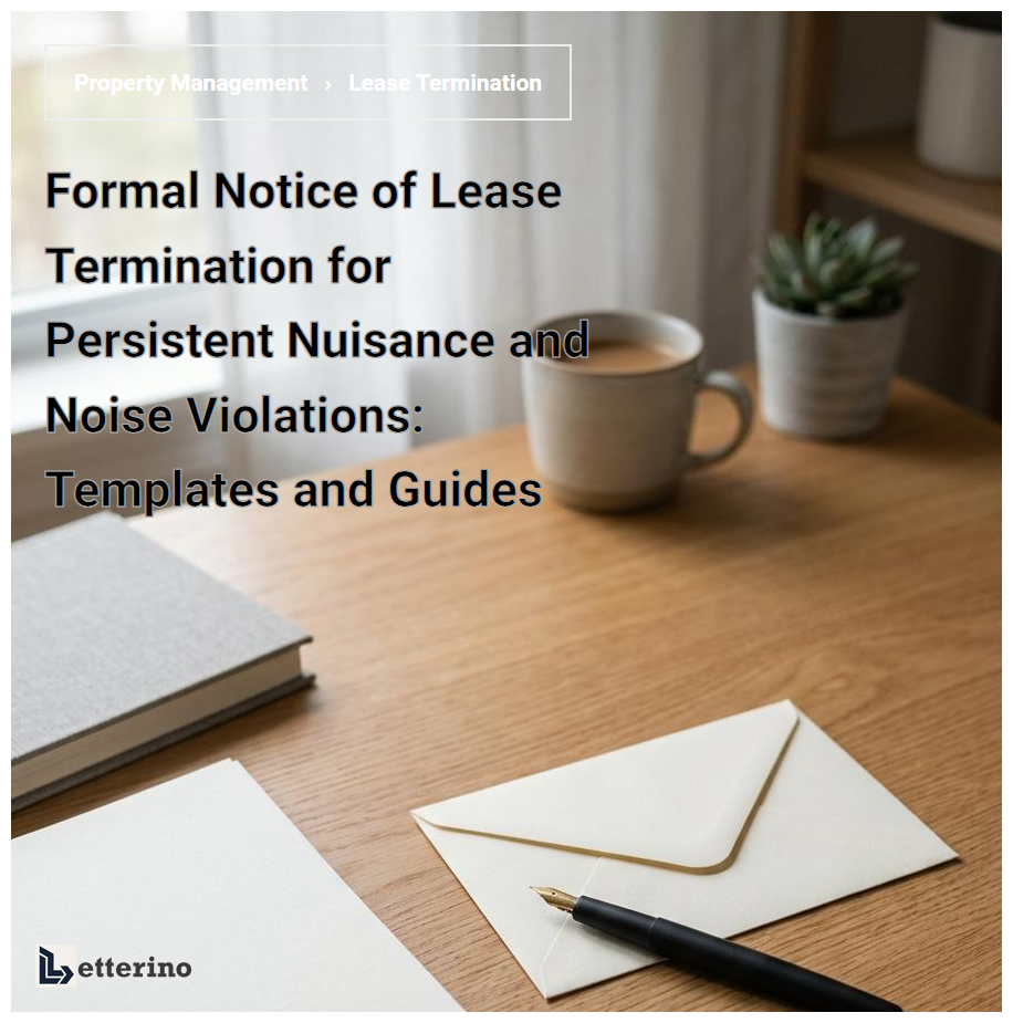 Formal Notice of Lease Termination for Persistent Nuisance and Noise Violations: Templates and Guides