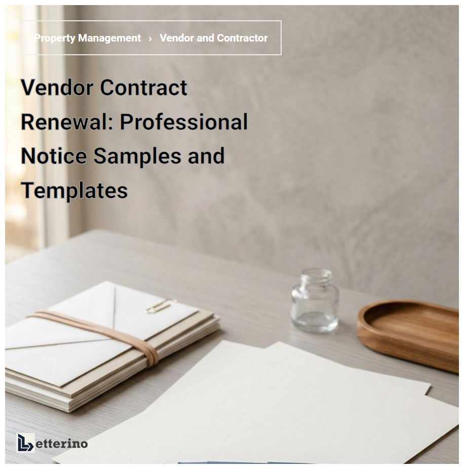 Vendor Contract Renewal: Professional Notice Samples and Templates