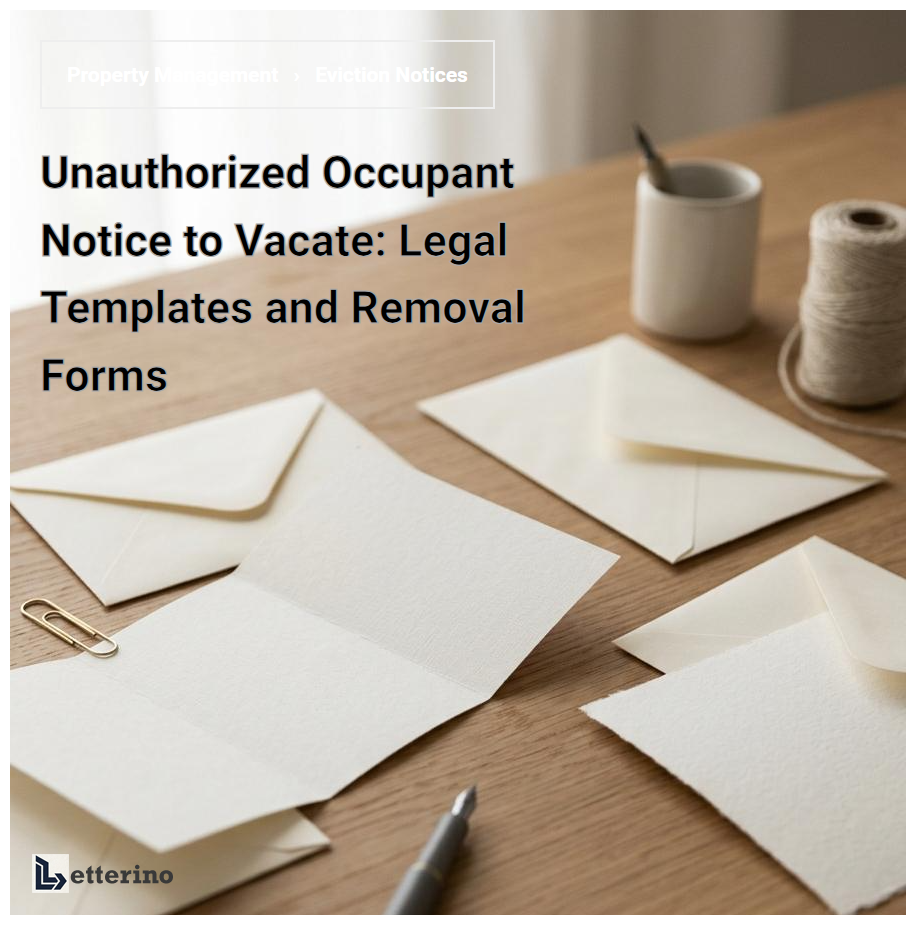 Unauthorized Occupant Notice to Vacate: Legal Templates and Removal Forms
