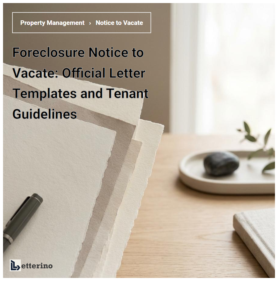 Foreclosure Notice to Vacate: Official Letter Templates and Tenant Guidelines