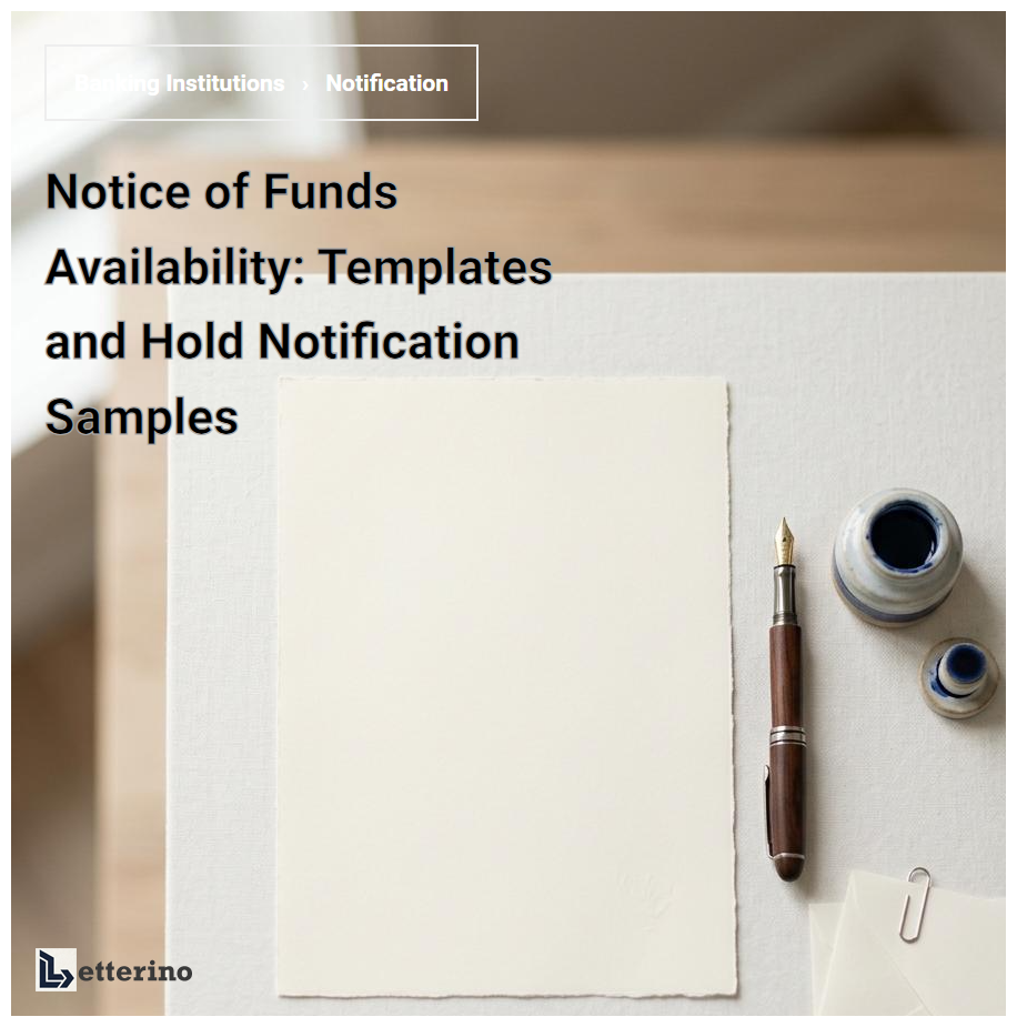 Notice of Funds Availability: Templates and Hold Notification Samples
