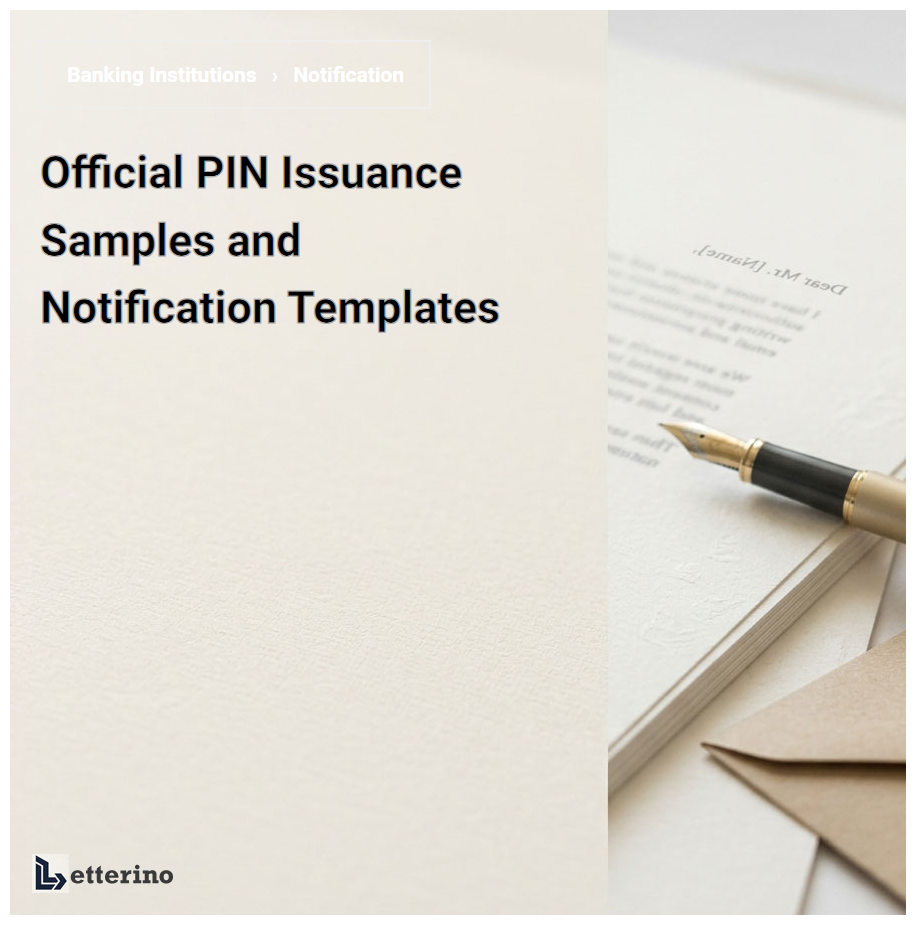 Official PIN Issuance Samples and Notification Templates