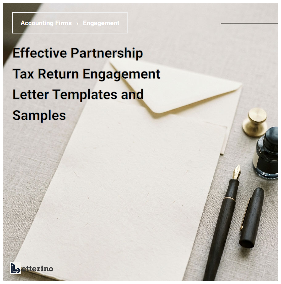 Effective Partnership Tax Return Engagement Letter Templates and Samples