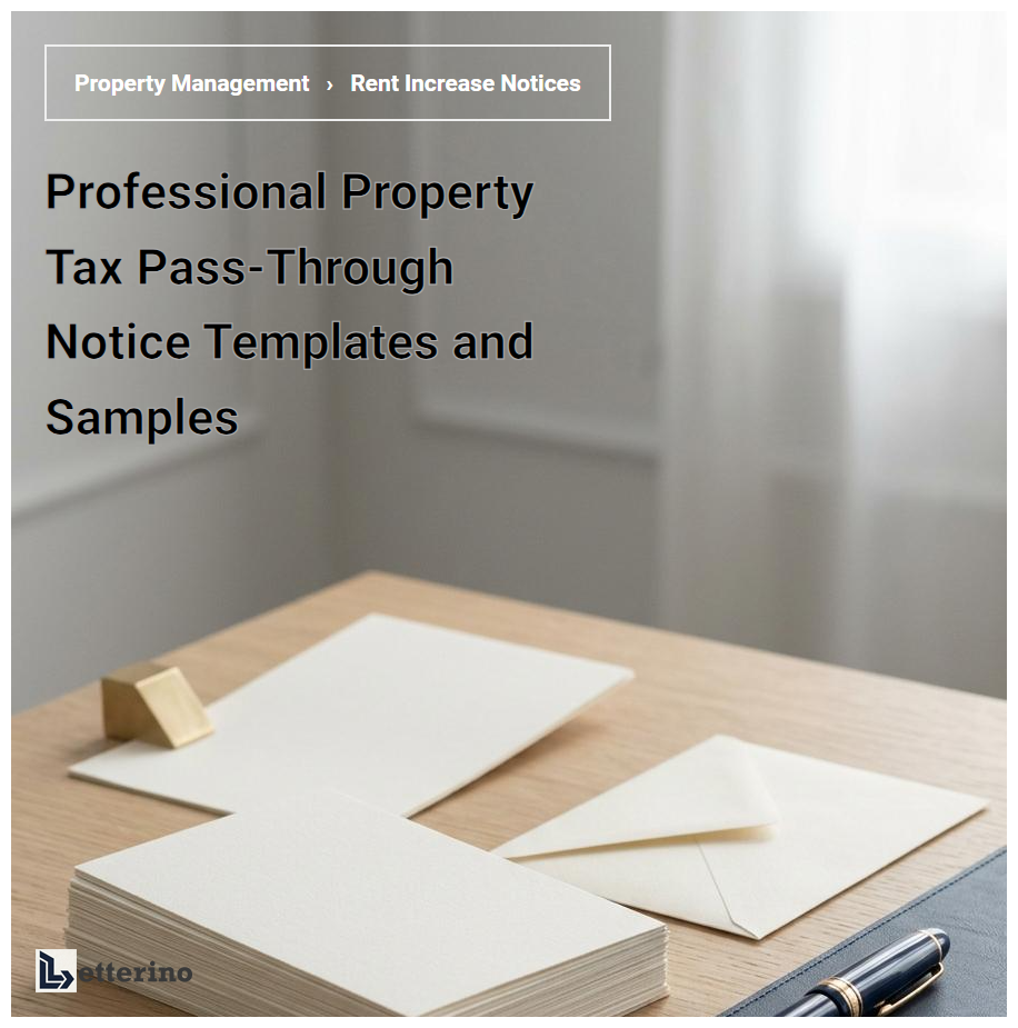 Professional Property Tax Pass-Through Notice Templates and Samples