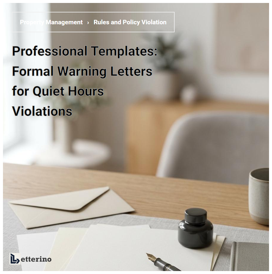 Professional Templates: Formal Warning Letters for Quiet Hours Violations